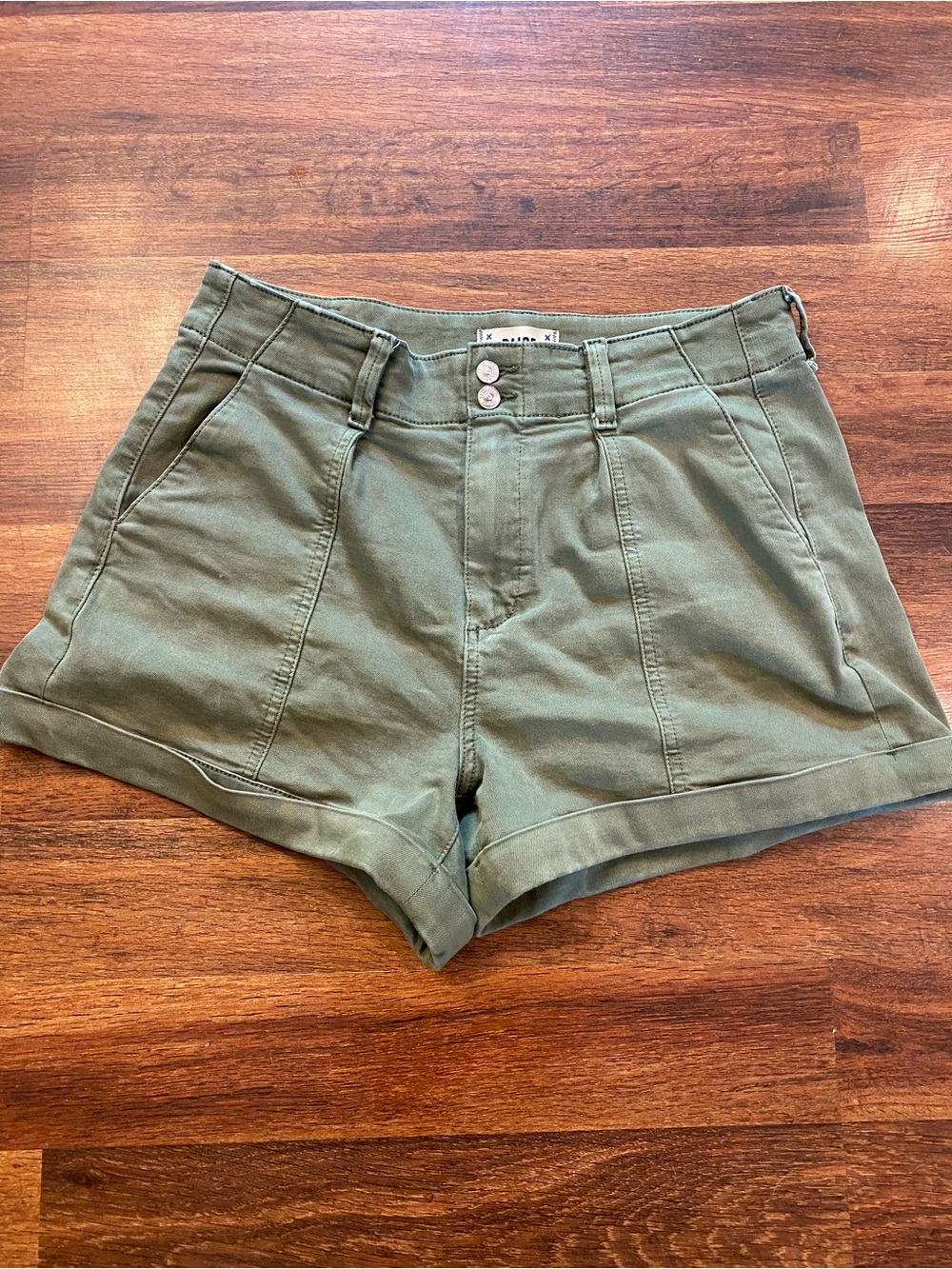 High-Rise Paige Olive Green Women’s Shorts